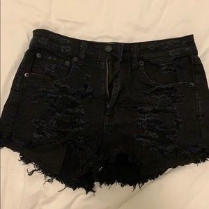 American Eagle Distressed Black Jean Shorts